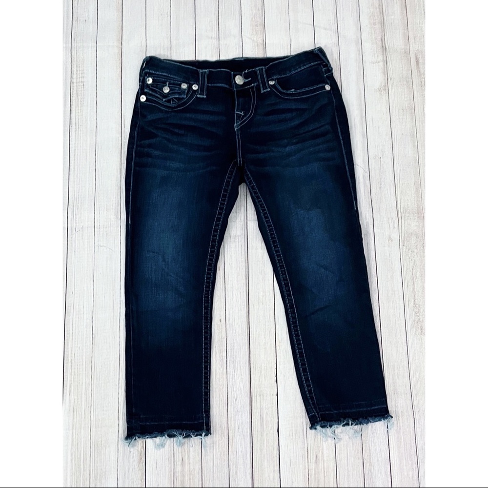 True Religion Dark Blue Capri Jeans Size 28